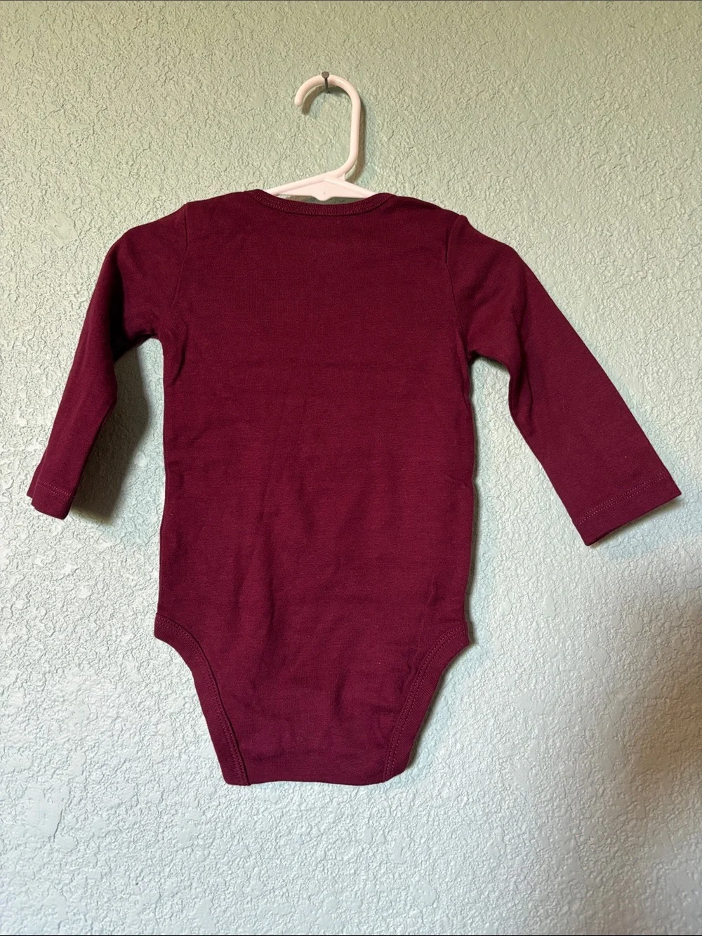 Carter's Maroon Long-Sleeve Baby One-Piece, 'Strong Like Mommy' Graphic, 12 mos